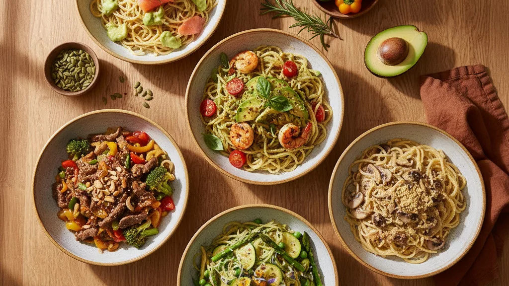 5 ricette salate con spaghetti di konjac per un pasto keto e gustoso