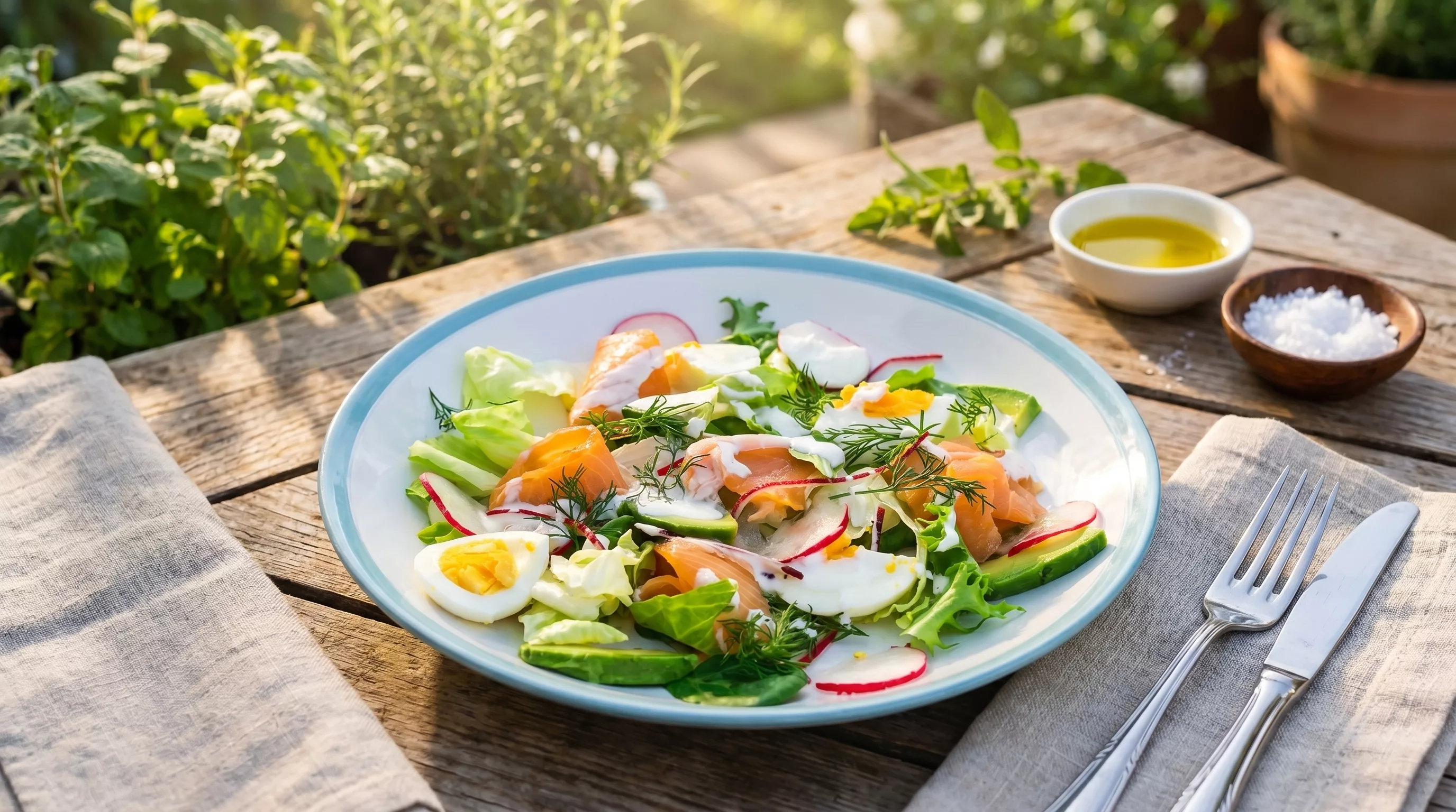 Insalata di salmone e uova sode: un piatto low carb perfetto per il recupero post-allenamento